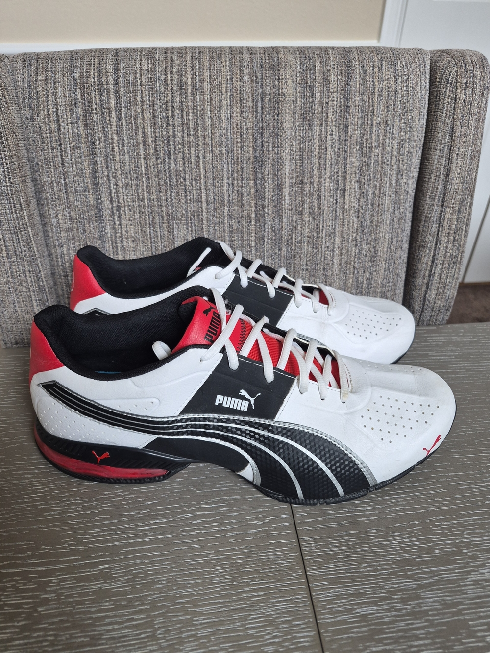 Puma Cell Surin 2 FM White Black Red Low-Top Athletic Sneakers